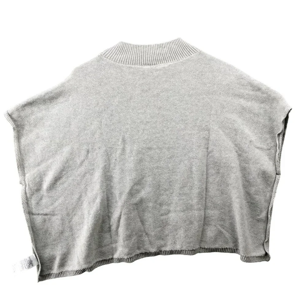 Gap Kids Girls Size 8 (M)‎ Poncho Sweater Cotton Light Gray Pullover Cable